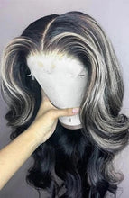 Load image into Gallery viewer, Black and Gray Highlighted Body Wave Wig (7549960421599)