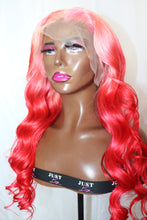 Load image into Gallery viewer, Pink to Red Ombre Lace Wig (7582074601695)