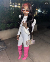 Load image into Gallery viewer, Black Hair with Pink Roots Wavy Human Hair Lace Front Wigs (7545406390495)