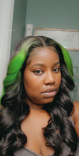 Load image into Gallery viewer, Neon Green Highlight Strips Lace Wig (7340764659935)