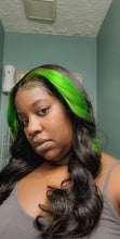 Load image into Gallery viewer, Neon Green Highlight Strips Lace Wig (7340764659935)