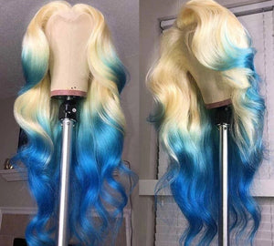 613/ Blue Highlight Lace Wig (6987861393572)