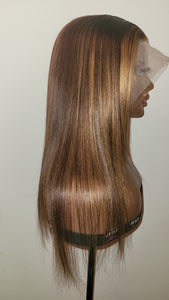 Honey Blonde Straight Lace Wig (5465769672868)