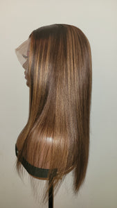 Honey Blonde Straight Lace Wig (5465769672868)