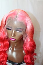 Load image into Gallery viewer, Pink to Red Ombre Lace Wig (7582074601695)

