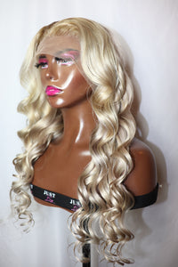 Ash Blonde with Brown Roots Lace Wig (7599266627807)