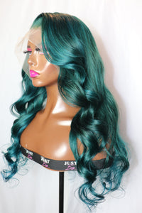 Emerald Green Lace Wig (7665824891103)